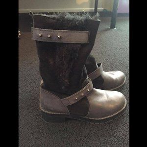 NEW Top Shop Black Mixed Material Boots